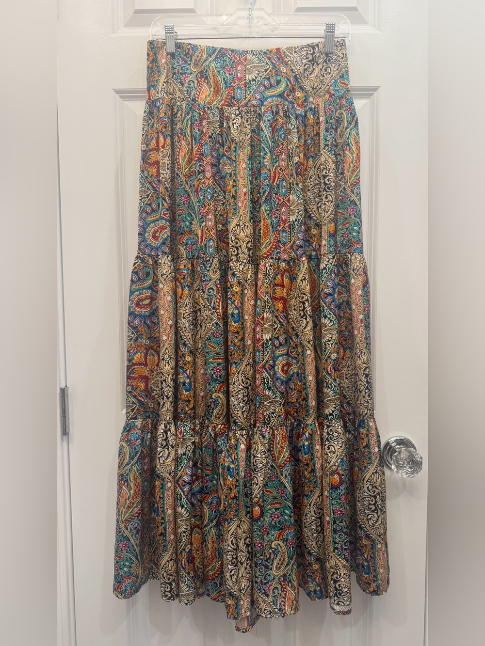 NATURAL LIFE  Multicolor Paisley Tiered Maxi Skirt